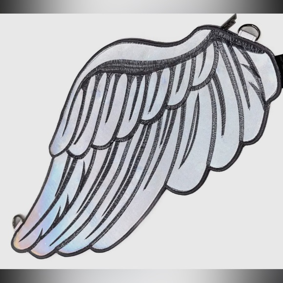 FYDELITY Quiver Holographic Angel Wing Sling Bag Purse Clutch Reflective Silver - Picture 13 of 13